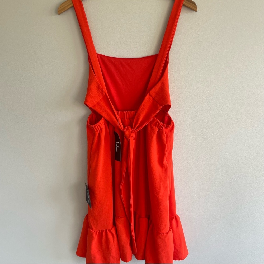 Lulus Always A Cutie Orange Tie-Back Mini Dress Size Small - Picture 8 of 14